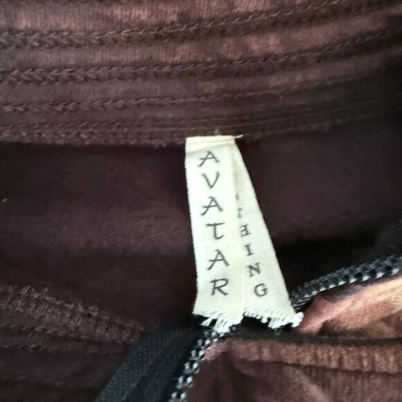 Avatar Boho Patchwork Zip Front Asymmetrical Jacket Women's Hippie Brown Black - Picture 7 of 12